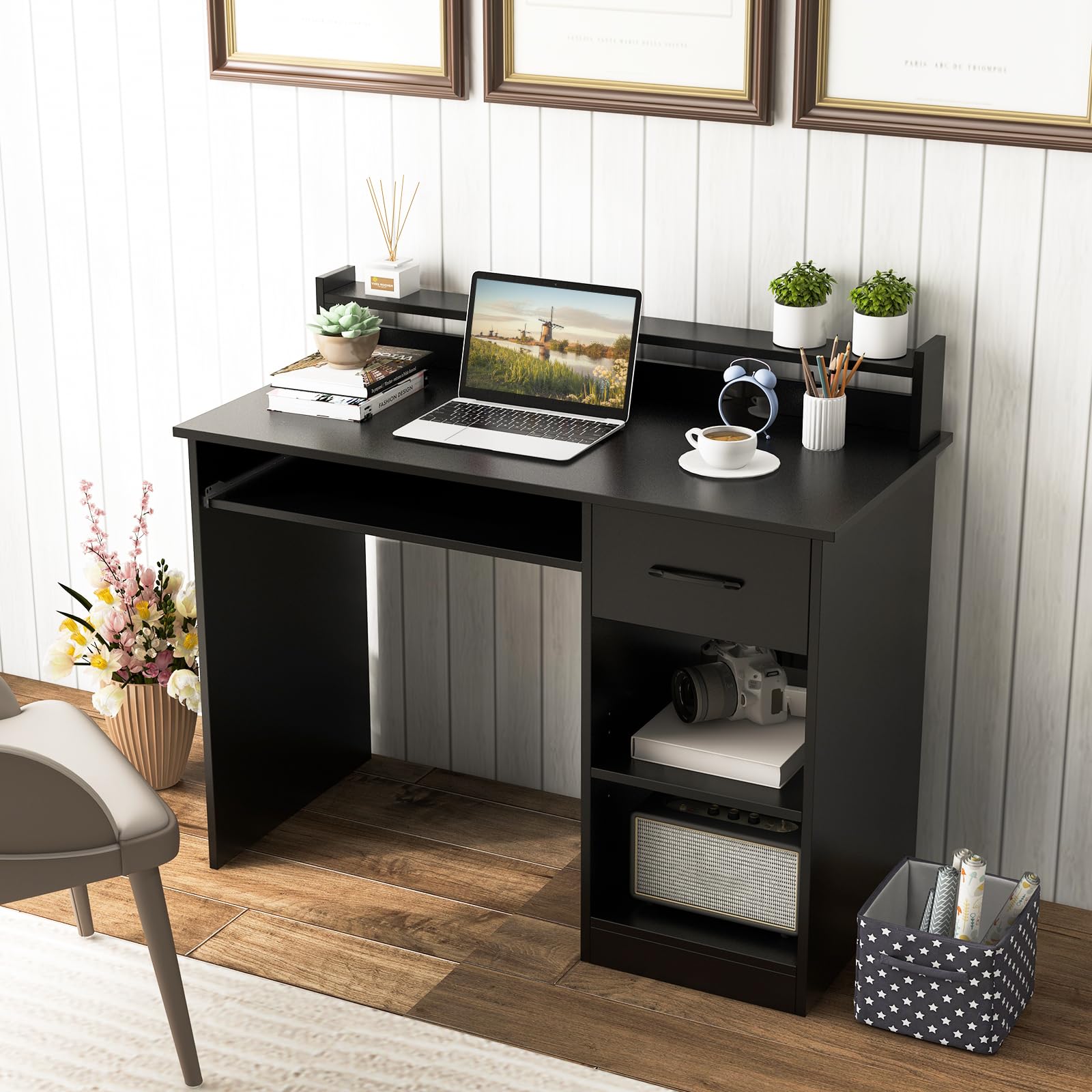 Amazon.com: GOFLAME Computer Desk, Home Office Desk with Large