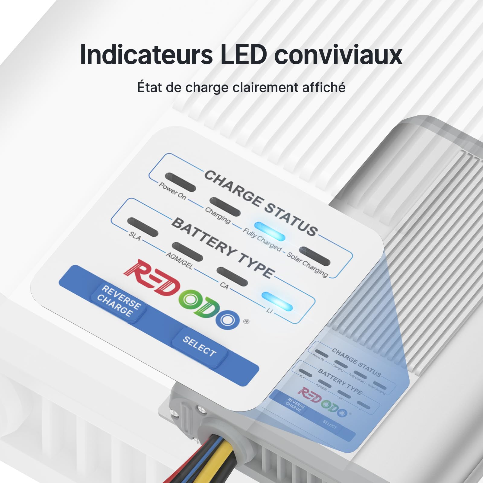Redodo Chargeur DC DC 12V 40A avec MPPT Intégré, Chargeur de Batterie LiFePO4 pour Camping-Car, Batterie Auxiliaire, Alternateur Intelligent, AGM, Gel, Plomb