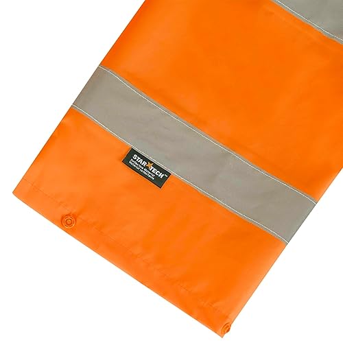 Miniatura 9 de Pioneer Chaqueta de seguridad y pantalones con peto de alta visibilidad, impermeable, traje de trabajo de PVC reflectante para hombre, naranja y