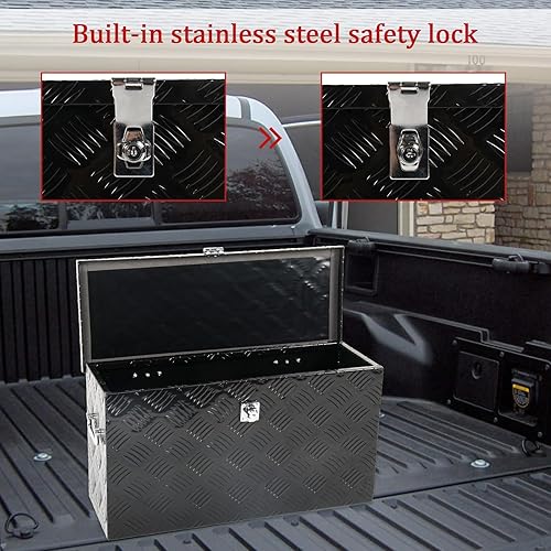 Miniatura 7 de Caja de herramientas de aluminio chapada en rayas de 24 pulgadas, caja de herramientas de aluminio, caja de herramientas cuadrada impermeable con