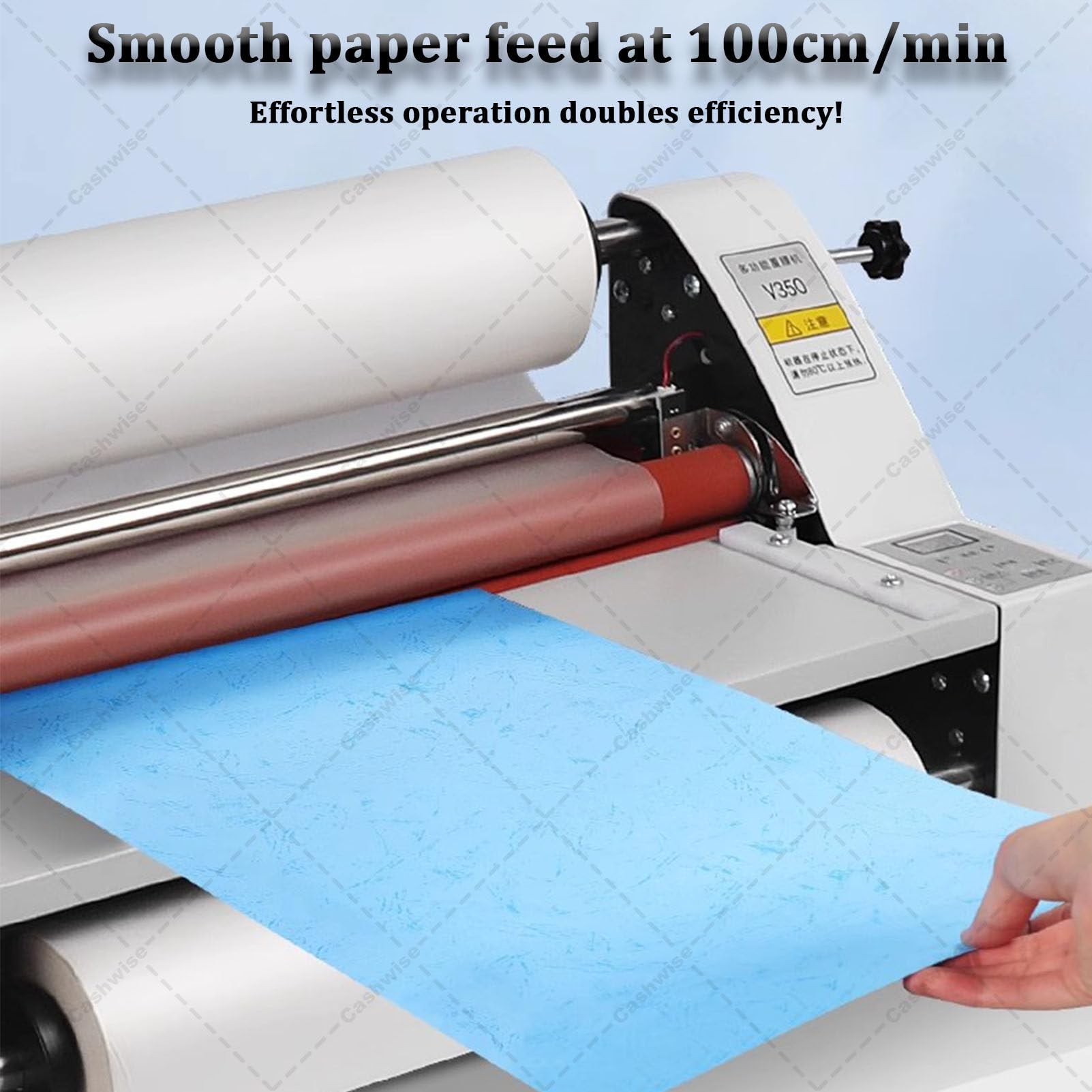 Laminator, laminator rolkowy na gorąco i na zimno, czterorolkowa maszyna do laminowania termicznego, do jedno- i dwustronnego papieru A3/A4, do papieru, tektury, forniru, folii PCV 335mm