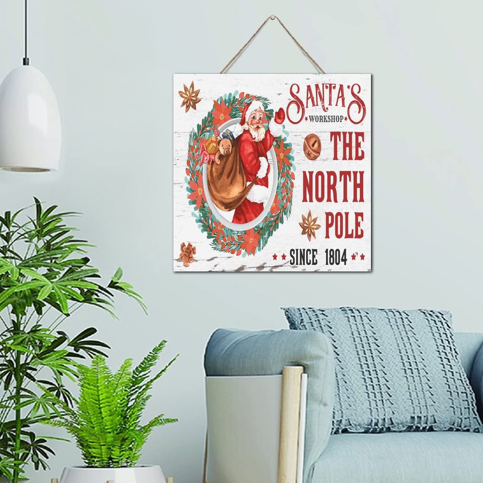 Cadre mural mignon en bois pour une décoration d'entrée chaleureuse