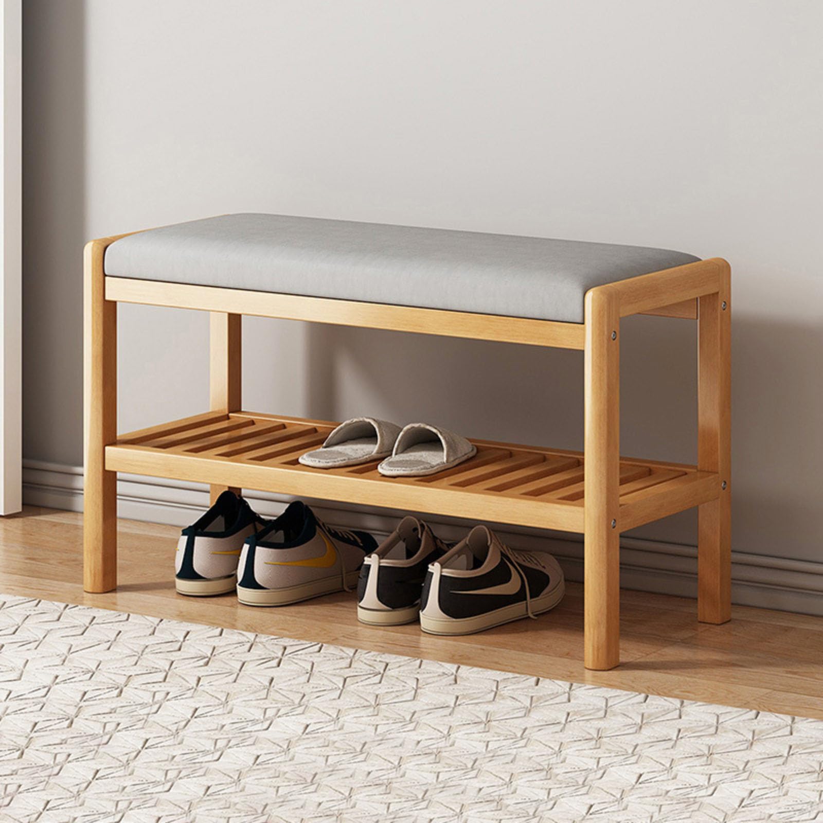 Tabouret à langer en bois massif de qualité avec finition élégante
