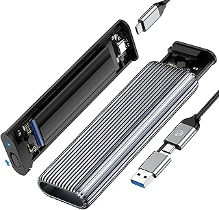 ORICO M.2 NVMe 10Gbps USB3.2 Gen2 SSD Enclosure, Aluminium, without Tools, Heat Sink, M2 USB Adapter for PCIe NVMe SSD M-K…