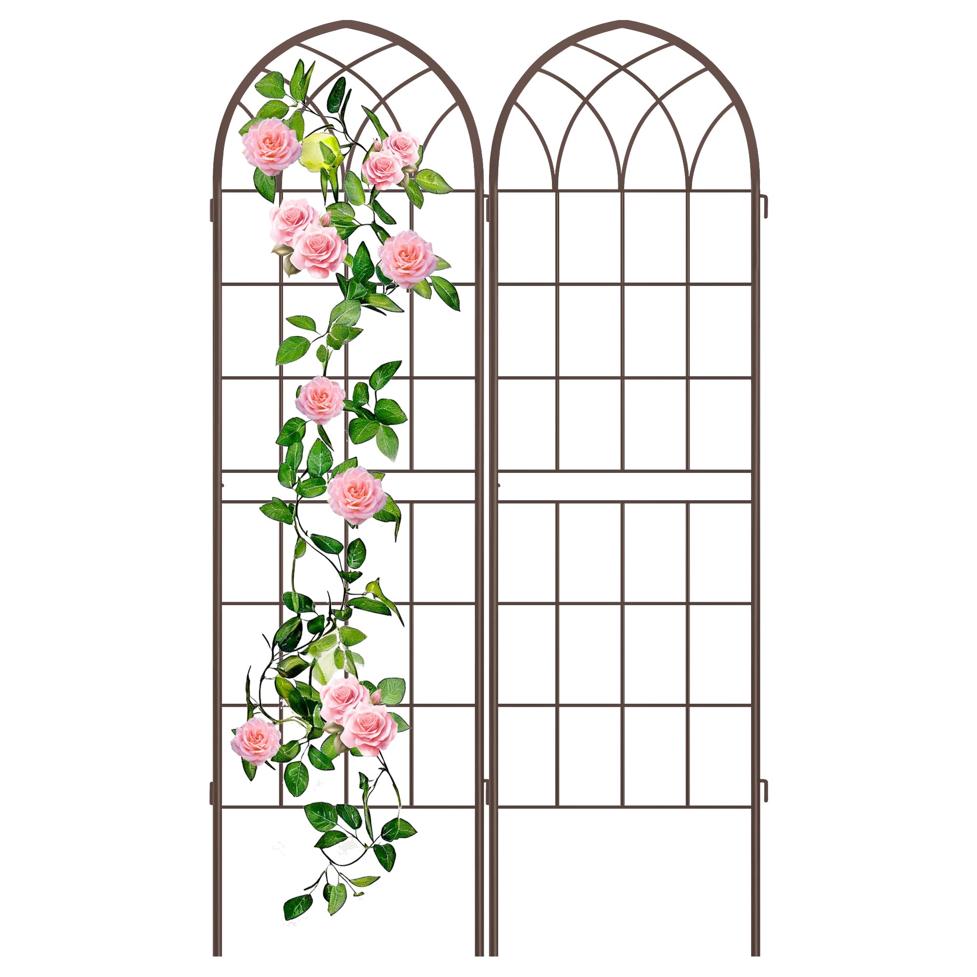 LZRS 2 Pack Rustic Iron Arch Decoration Garden Trellis