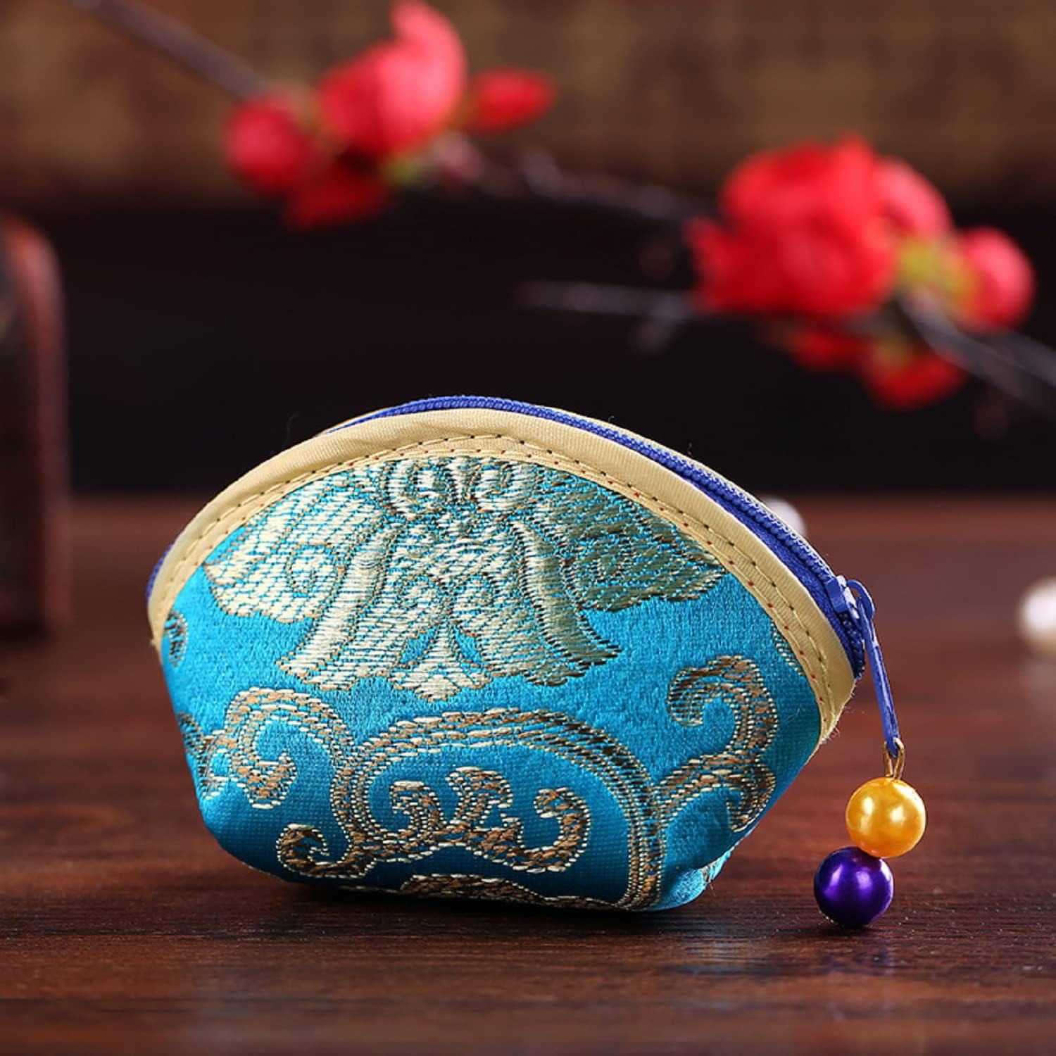 MIAO JIN 20Pcs Silk Coin Purse Zipper Purse Embroidery Sugar Jewelry Bag Lipstick Container Coin Wallet Gift Bag - Image 5