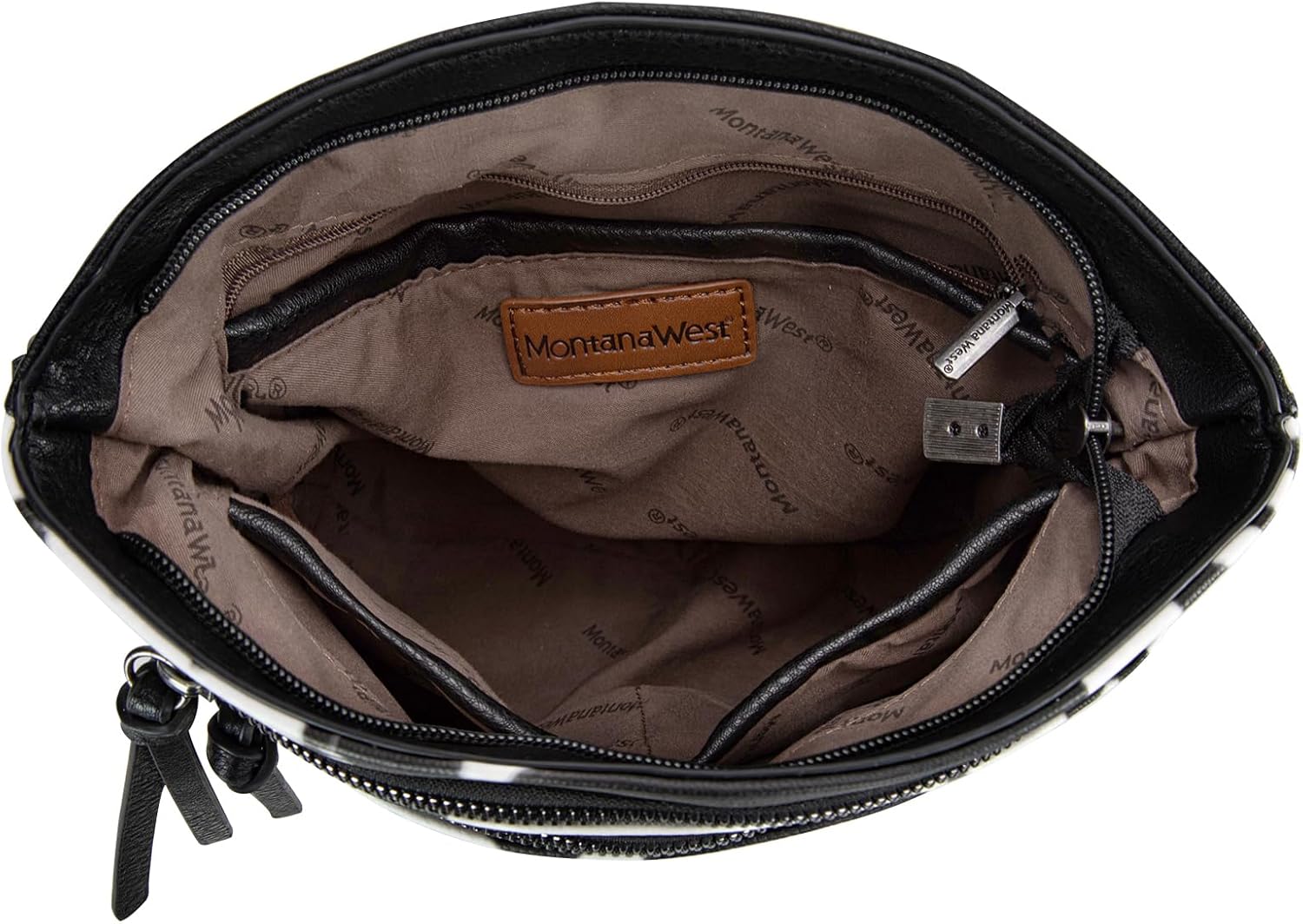 Montana West Multi Zip Pocket Large Crossbody Bag With Guitar Strap - Image 5