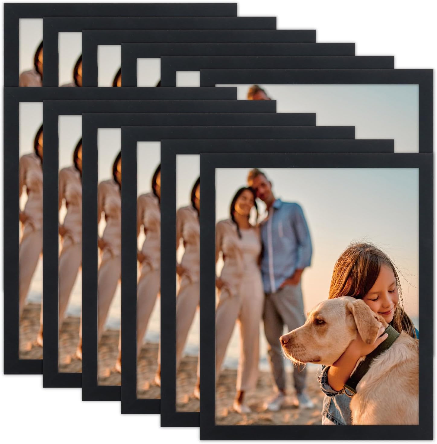 Picture Frames Set for Photos and Artwork, 8x10 Frames Set, 12 Pack,Family Photos, Artwork, Light Weight Bulk Frames Pack for Wall Hanging and Table Stylish Gift (Black)