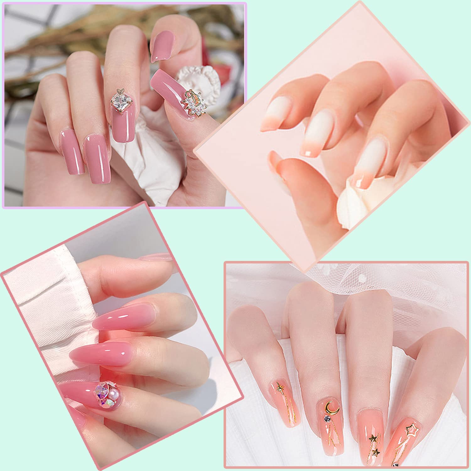 2Pcs Polygel Nail Brush & Picker, Dual-ended Oval & Flat Gel Nail Brushes Polygel Slice Tool for PolyGel UV Builder Gel Nails Extension