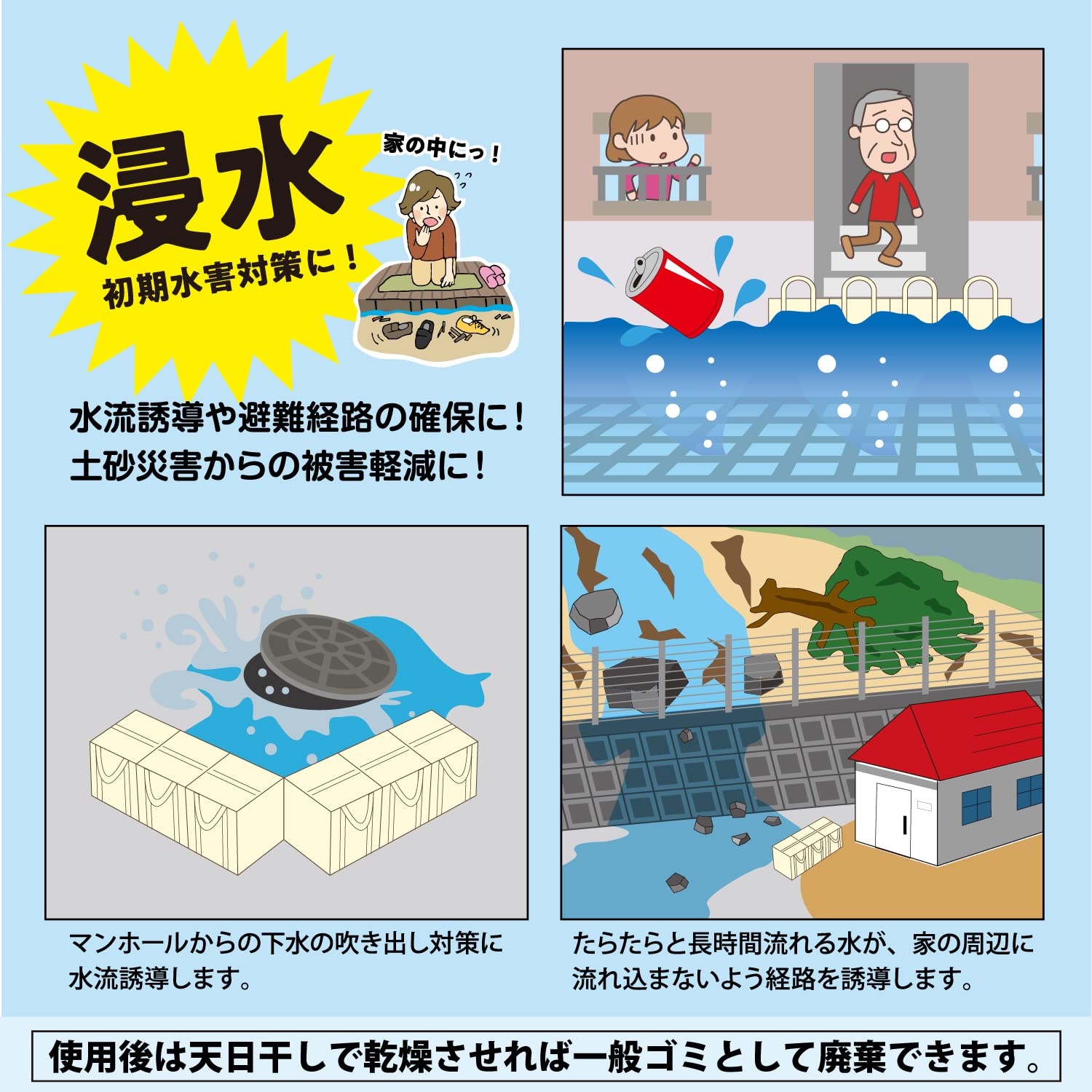 Amazon｜アストロ 吸水土のう袋 水でふくらむ 緊急簡易土のう 水のう