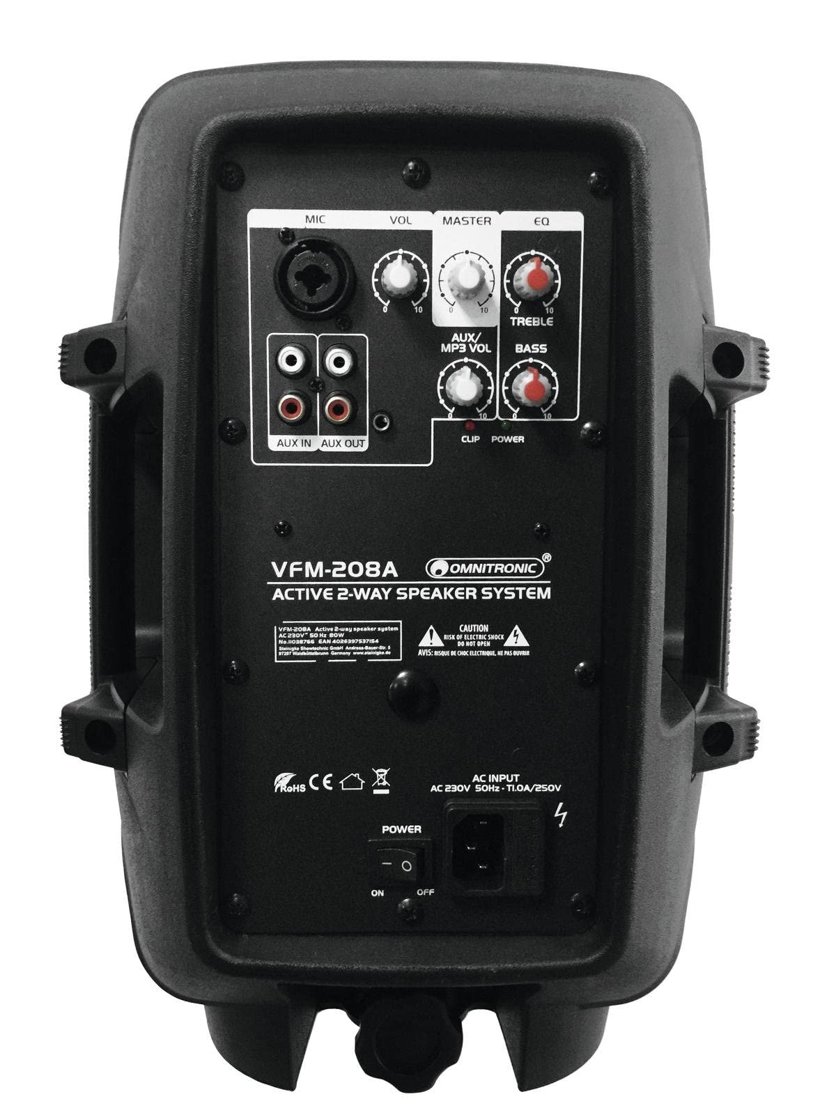 Omnitronic VFM208A cassa amplificata diffusore attivo per live, karaoke, ecc.