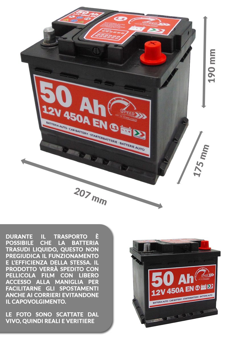 SMC Autobatterie Speed L150-12V 50Ah 450A/EN - Starter 30% mehr Leistung