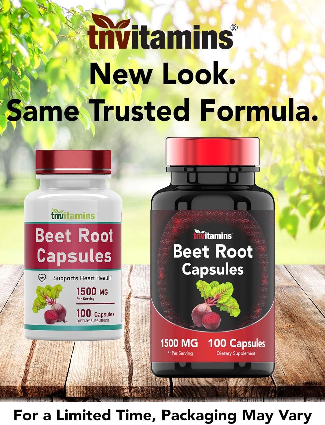 Beet Root Capsules 1500 Mg - 100 Capsules | Beet Root Powder Extract Capsules | Non-GMO & Gluten-Free | Produced in The USA | TNVitamins
