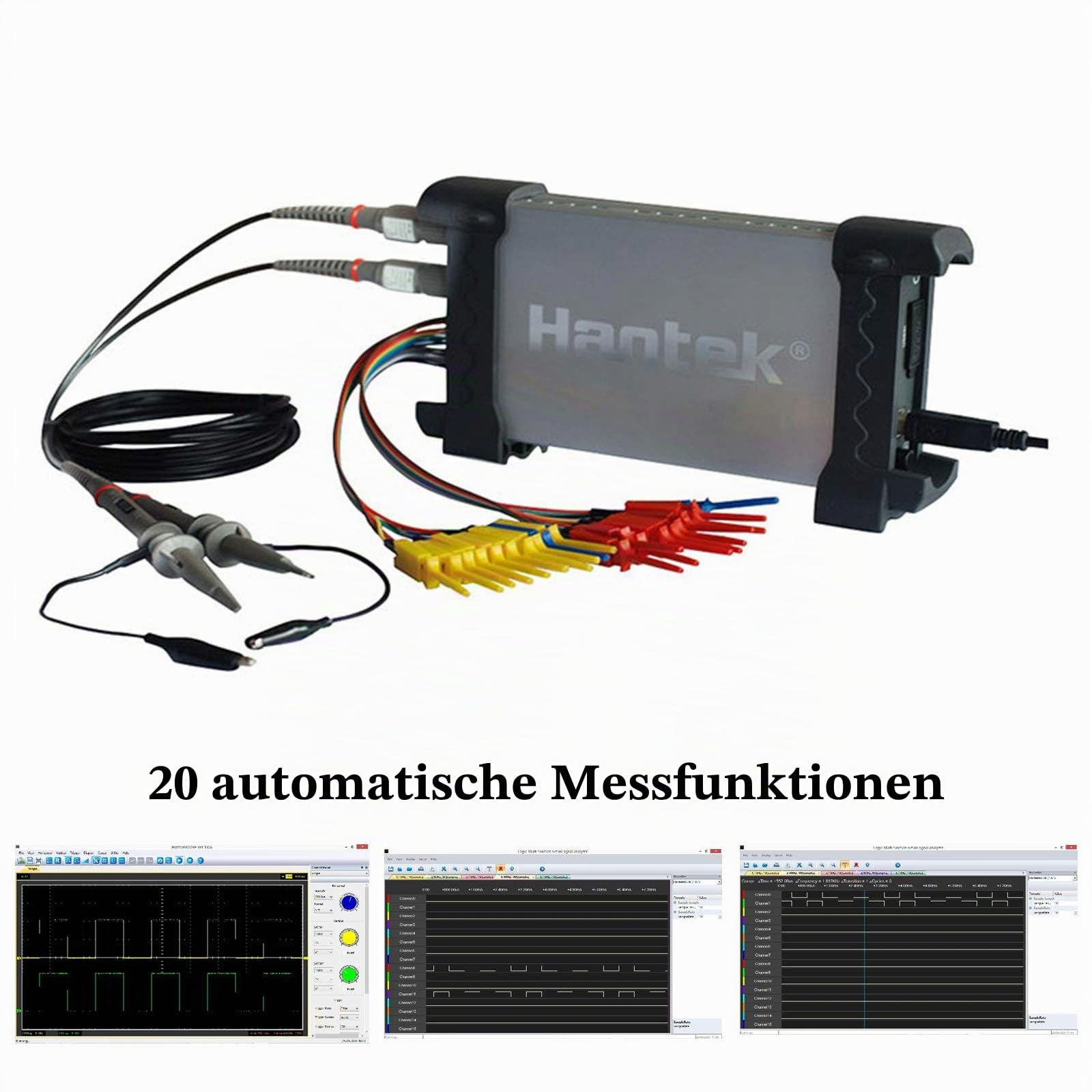 Hantek 6022BL digitales Oszilloskop mit USB-Anschluss, 2 Digital- und 16 Logik-Kanäle