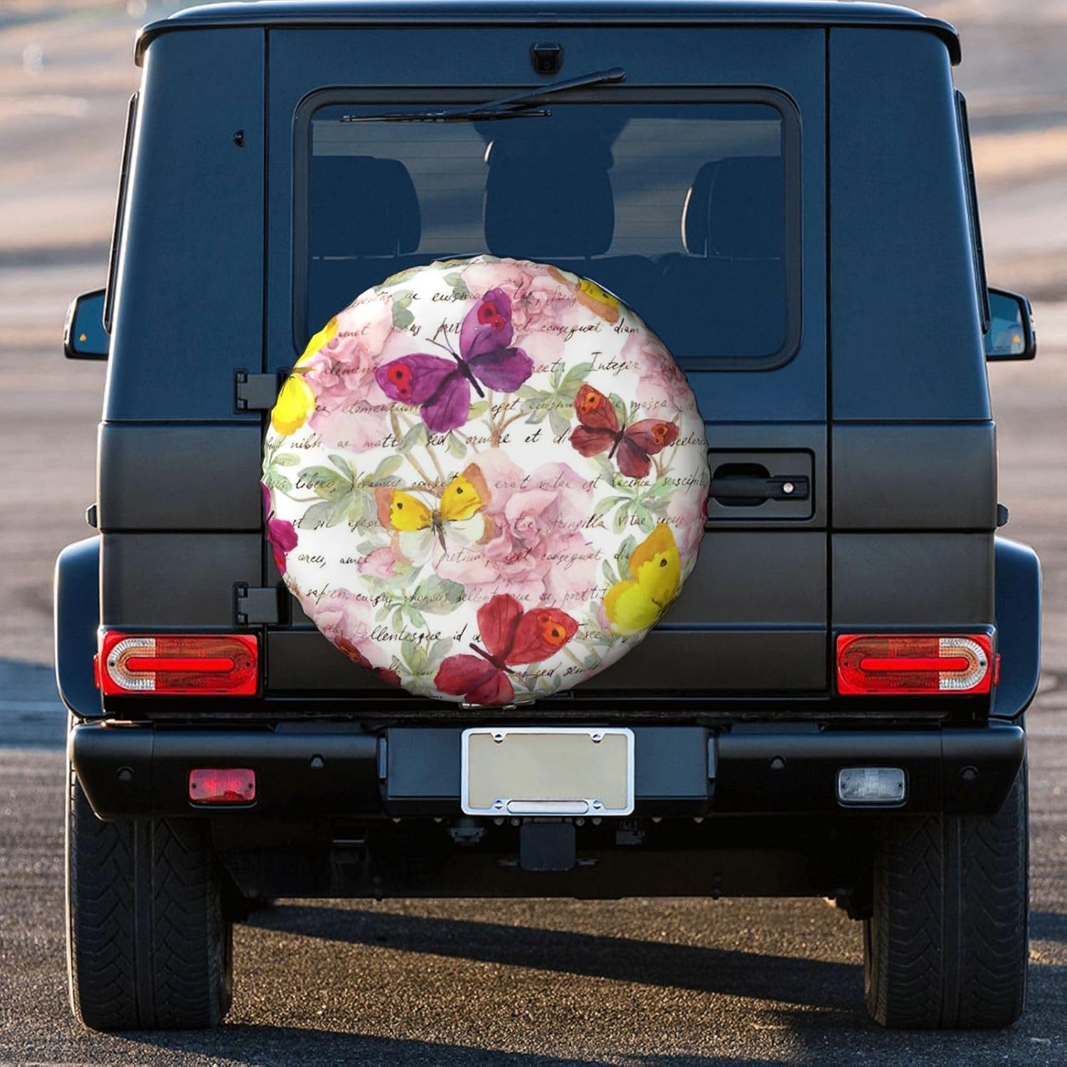 Butterfly Print Tire Cover Universal Spare Wheel for Trailer Rv SUV Truck Camper Travel Accessories