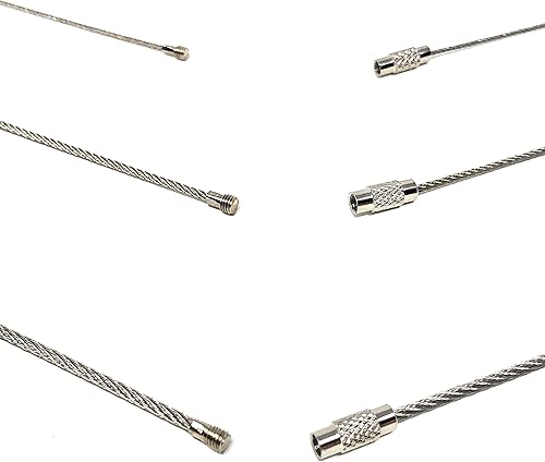 Miniatura 3 de Paquete de 30 llaveros de cable de alambre de acero inoxidable para llaveros en 3 tamaños