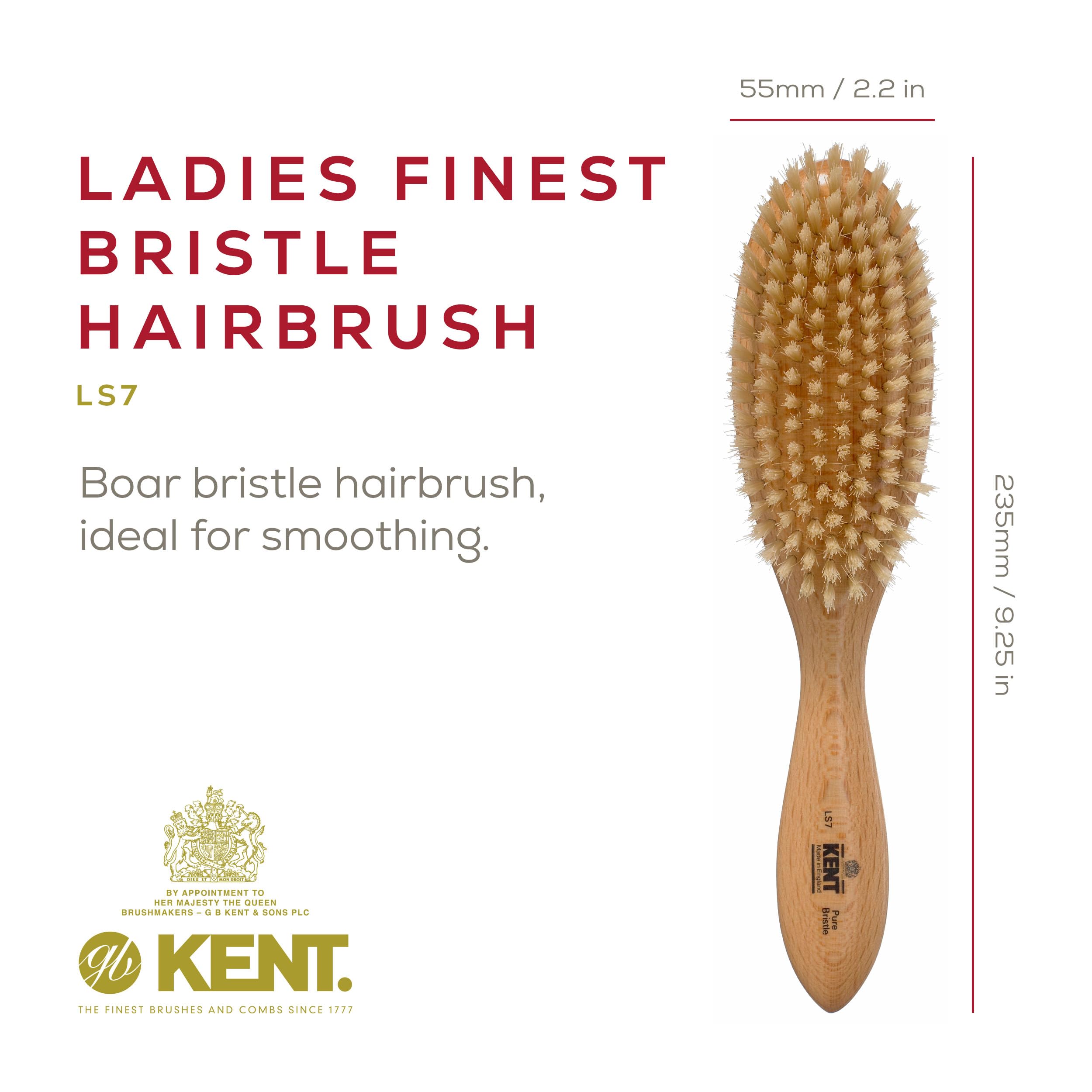 Amazon | GB KENT LS7 オーバルスタイル ヘアブラシ 女性用 豚毛 | GB