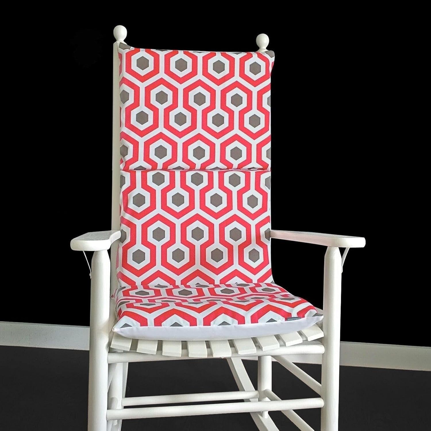Amazon.com: Pink Honeycomb Print Rocking Chair Cushion with Removable ...