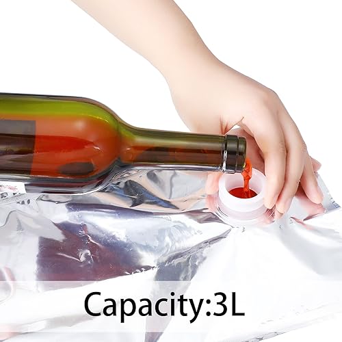 Miniatura 3 de Zonon 6 bolsas de alcohol, bolsas de repuesto para bolsa de vino, bolsas de repuesto reutilizables, rellenables, bolsa de almacenamiento de bebidas