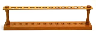 Wooden Test Tube Rack - Accommodates 12 Tubes, up to 22mm - 17" Wide - Premium Polished Wood Construction - Eisco Labs
