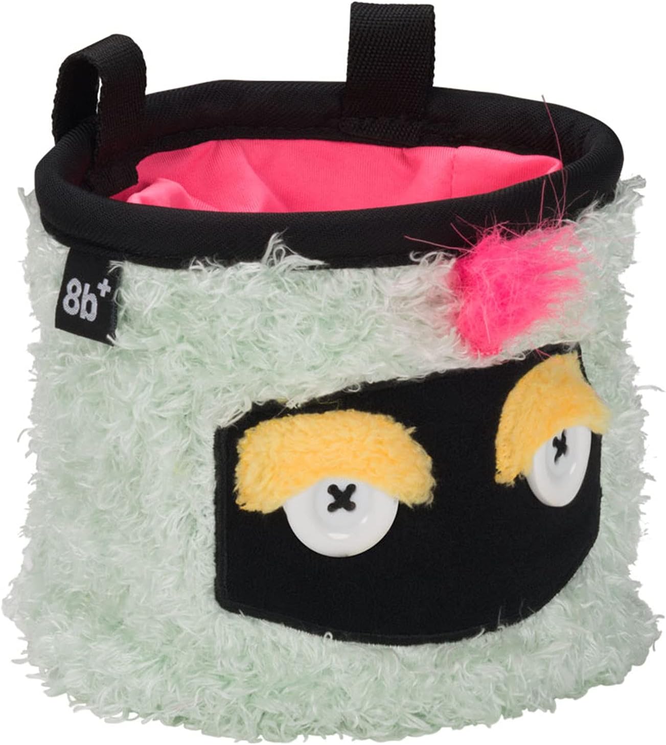 8BPLUS 8B+2101037 Bouldering Rock Climbing Chalk Bag, Opening: 4.9 inches (12.5 cm), Ingrid, Drawstring Top Closure, Belt & Carabiner, White/Black