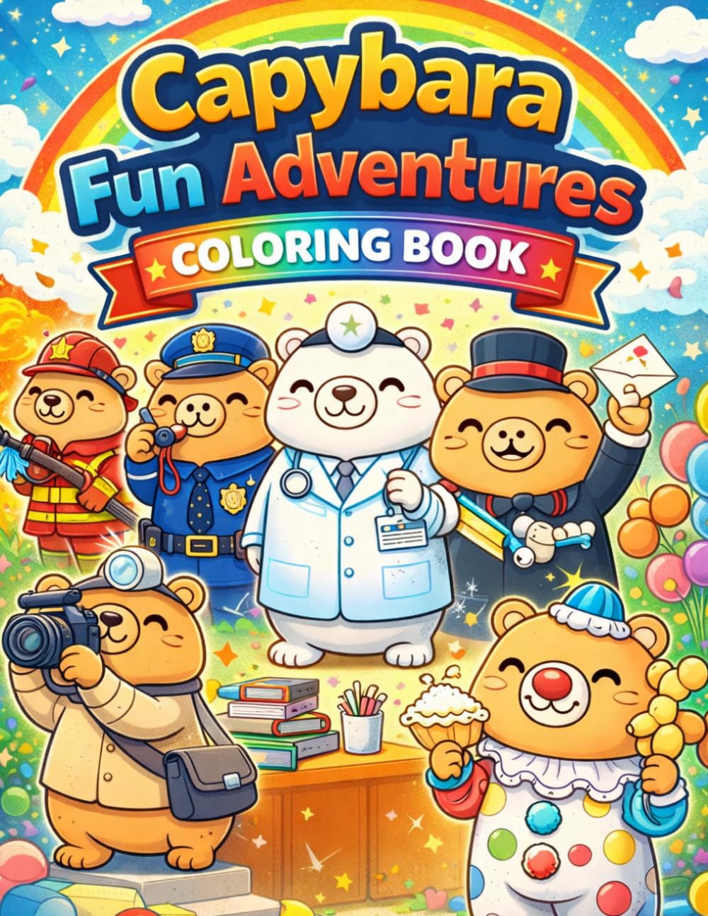 Capybara Fun Adventures: Coloring Book