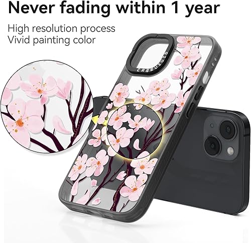 Miniatura 4 de Funda compatible con iPhone 14, bonita estética, duradera, a la moda, divertida funda para teléfono, diseño de flor de cerezo femenino para iPhone