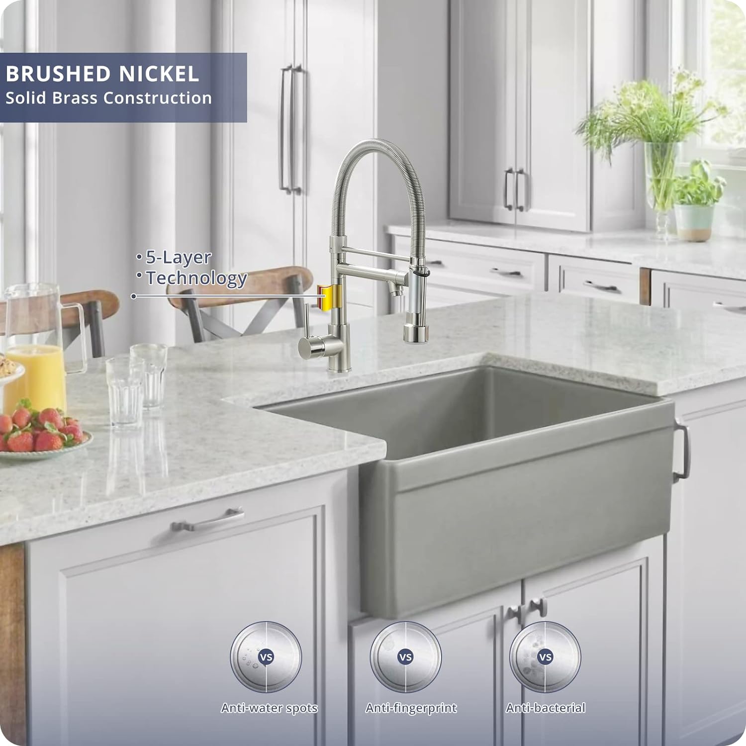 Flаѕh Dеаlѕ - 70% оƒƒ Fapully Pull Down Kitchen Faucet with Lock Sprayer,Single Handle Spring Stainless Steel Kitchen Sink Faucet Brushed Nickel Flаѕh Dеаlѕ - 80% оƒƒ Fapully Pull Down Kitchen Faucet with Lock Sprayer,Single Handle Spring Stainless Steel Kitchen Sink Faucet Brushed Nickel