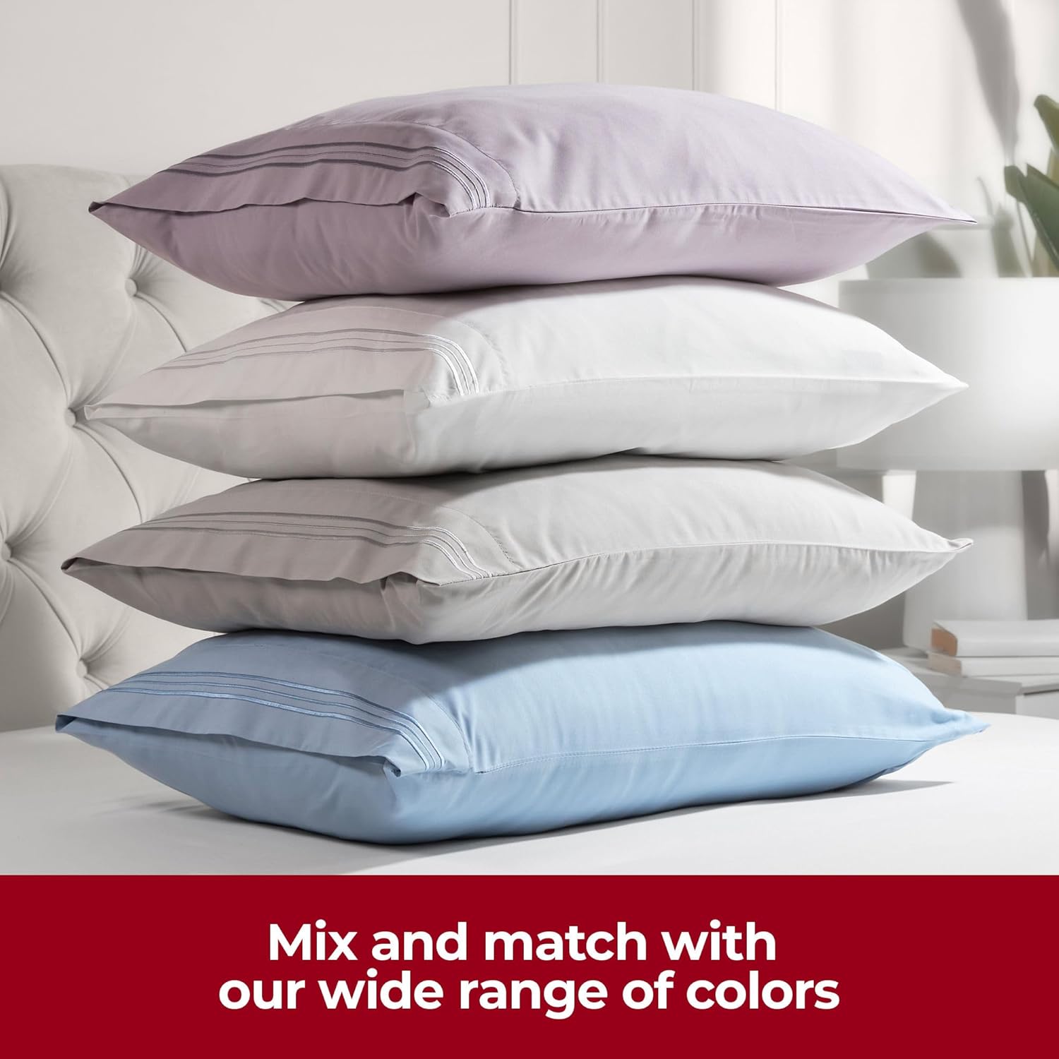 Mellanni Pillow Cases - Luxury, Extra Soft, Cooling Pillow Covers - 12 PC Iconic Collection Pillowcases - Envelope Closure(Standard/Queen 20" x 30", White)