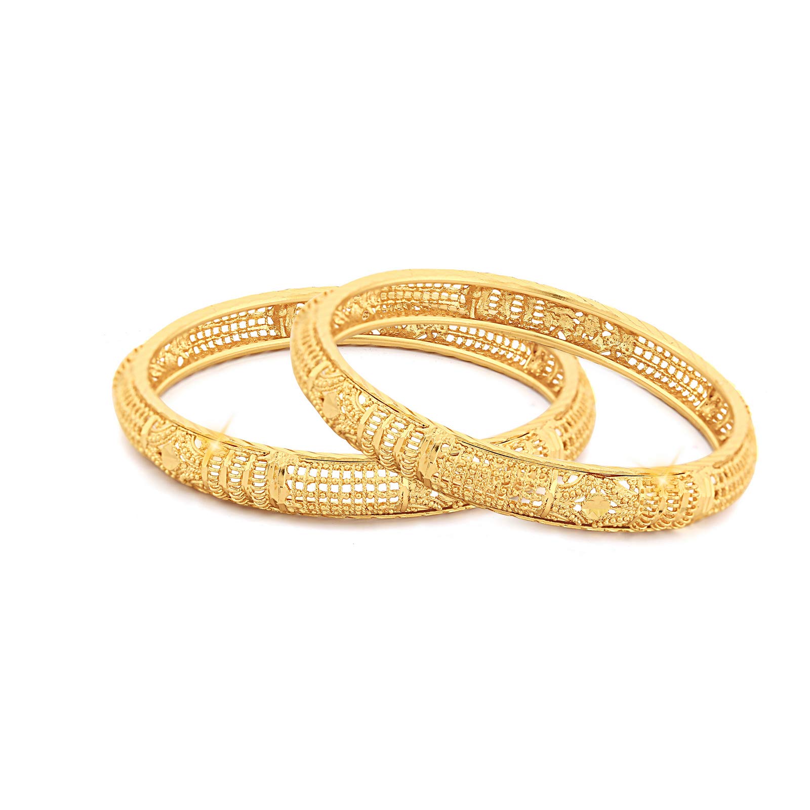 Vighnaharta 1gm Gold Plated Alloy Bangle for Women and Girls - Pack of 2 pcs Bangle- [VFJ1007BG2-4] (B0C4C1GY8T) Amazon Price History, Amazon Price Tracker