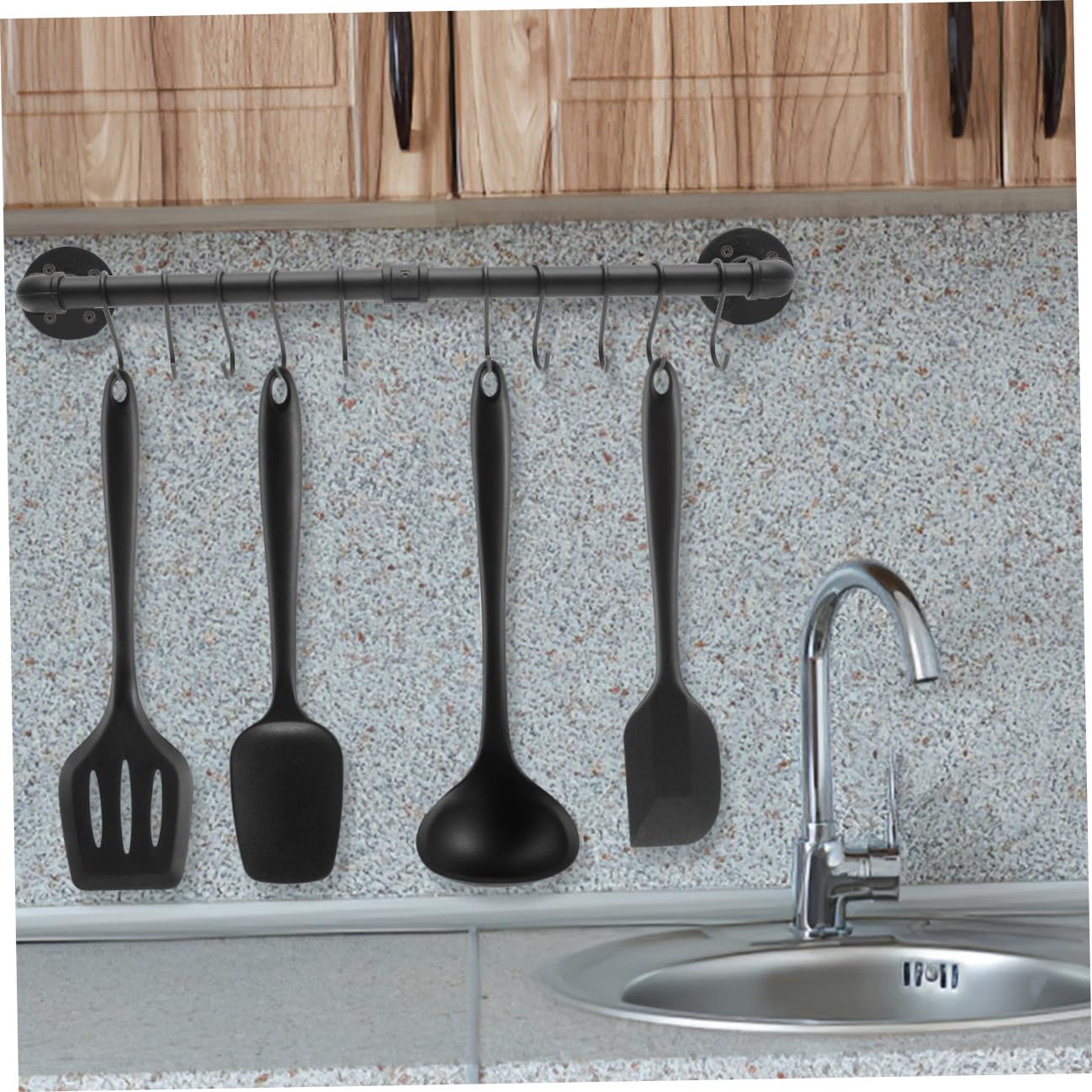 Cabilock Support Mural pour Casseroles et Poêles, 1 Set en Fer Noir