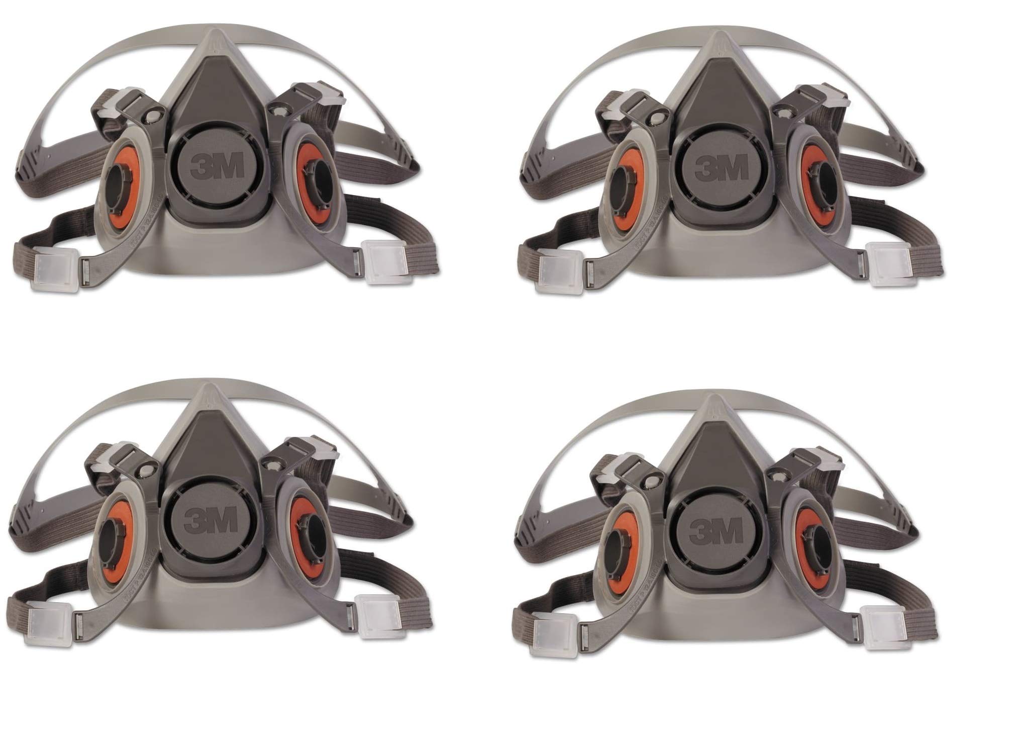 Half Facepiece Reusable Respirator 6200, Gases, Vapors, Dust, Paint, Cleaning, Grinding, Sawing, Sanding, Welding, Medium (Medium (4-Pack))