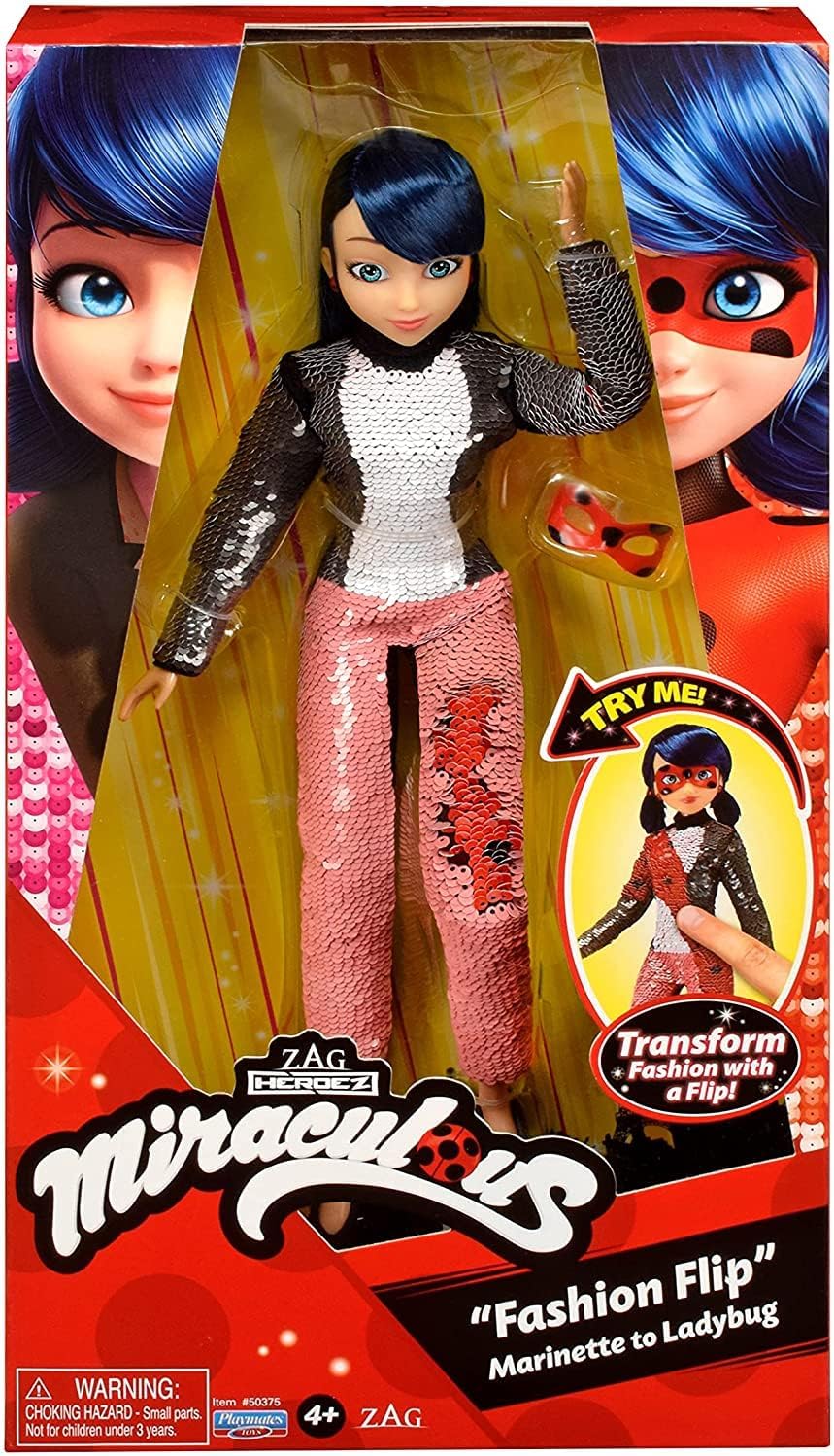 Amazon.com: Miraculous Ladybug Fashion Flip with Sequin Outfit Doll by ...