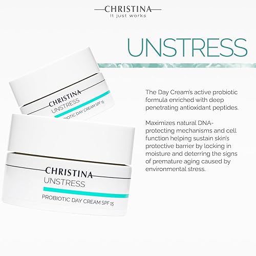 Miniatura 3 de -CHRISTINA- Unstress - Crema de Día Probiótica SPF 15 Para Piel Combinada, Normal y Seca 1.7 fl oz
