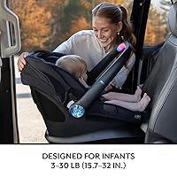 Vista 3 de Evenflo LiteMax NXT Asiento de coche para bebés con orientación trasera, ligero para prematuros e infantes 3-30lbs con SensorySoothe. Fácil Cuarzo