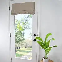 WdFour Cortinas de porta francesas com sensação sedosa, isolamento térmico, redução de ruído, cortinas blackout para porta de vidro e escritório (63 cm L x 203 cm, 1 painel, Mocha)