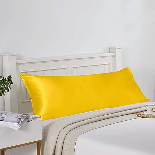 Vista 37 de BEDSUM Paquete de 2 fundas de almohada de satén de seda King para cabello y piel, suaves y lujosas, fundas de almohada con cierre de sobre, 20 x 36