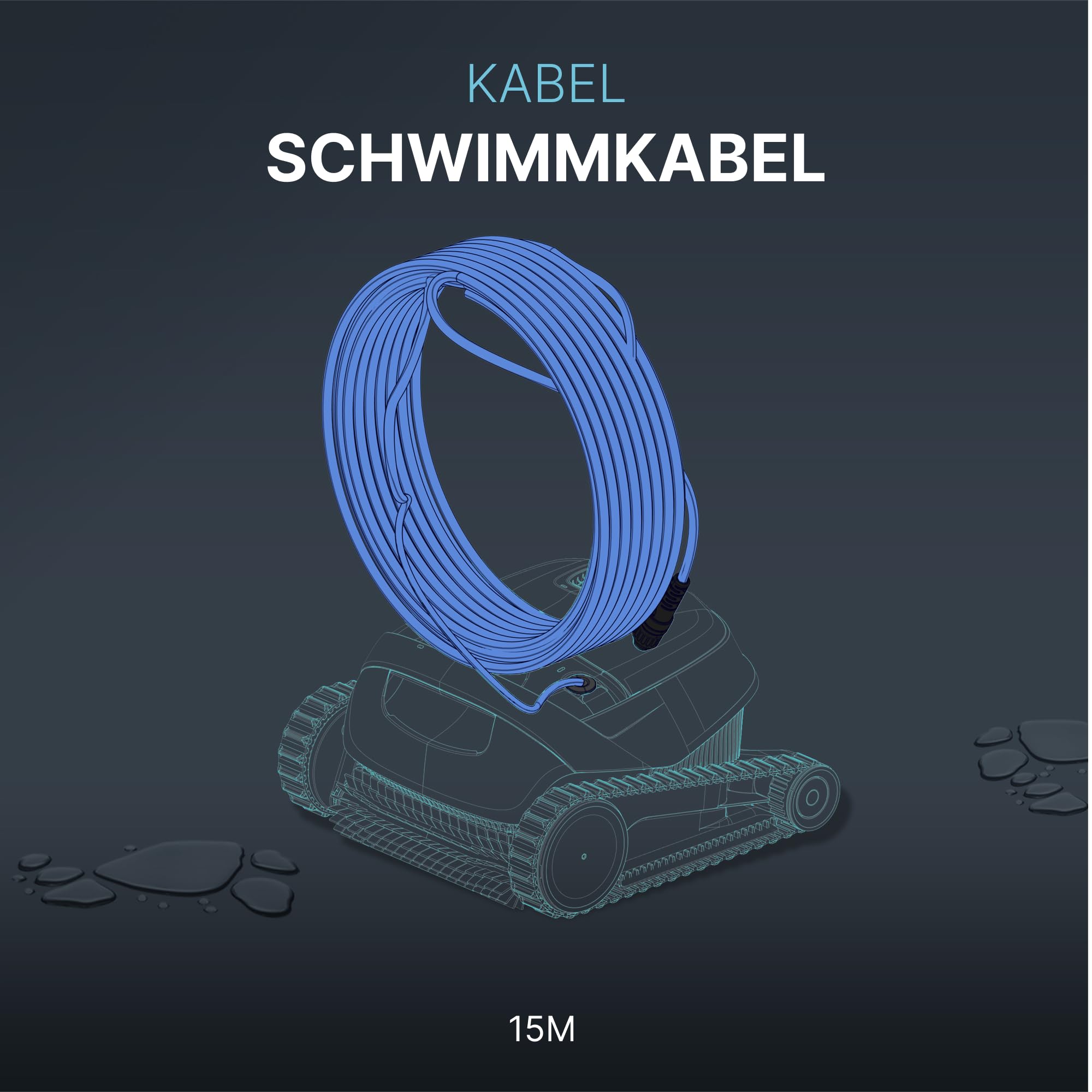 Dolphin Original-Ersatzteil - 16m langes blaues Schwimmkabel - Teilenummer 9995884-DIY