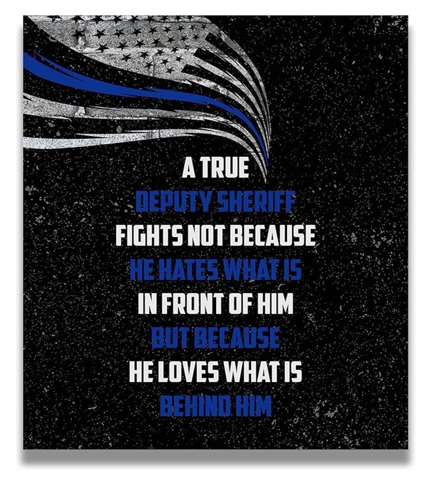 MDBJTCYZN Deputy Sheriff Gift Law Enforcement Art, Police Officer Wall Decor for Home Office Study(Framed,08x12inch(20x30cm))