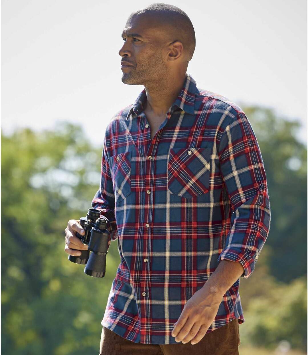 ATLAS FOR MEN - Camicia a Quadri in Flanella - Manica Lunga - Disponibile nelle Taglie Grandi