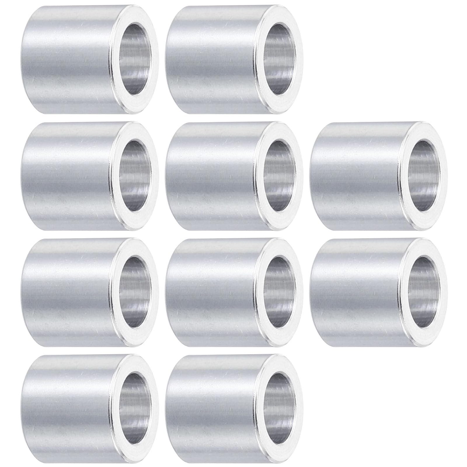 TOP-VIGOR 10Pcs M10 Aluminum Spacer, 10.2mm ID x 16mm OD x 15mm Length Metal Spacer