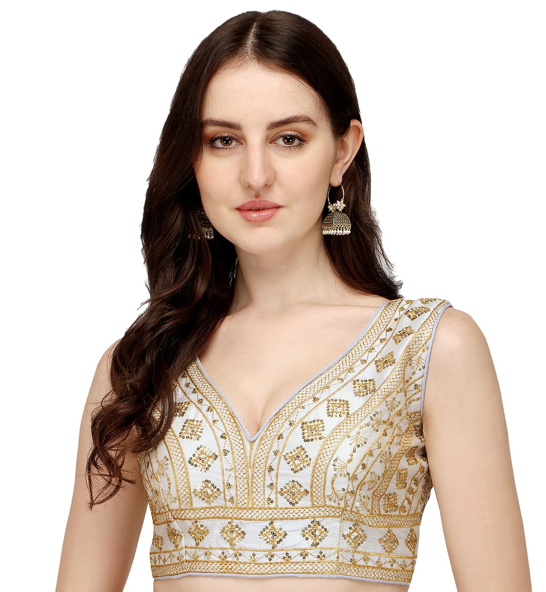 Vihu Fashion Women's Silk Embroidery Sequins Zari Work Readymade Saree Blouse - Review, Price and Buying Guide