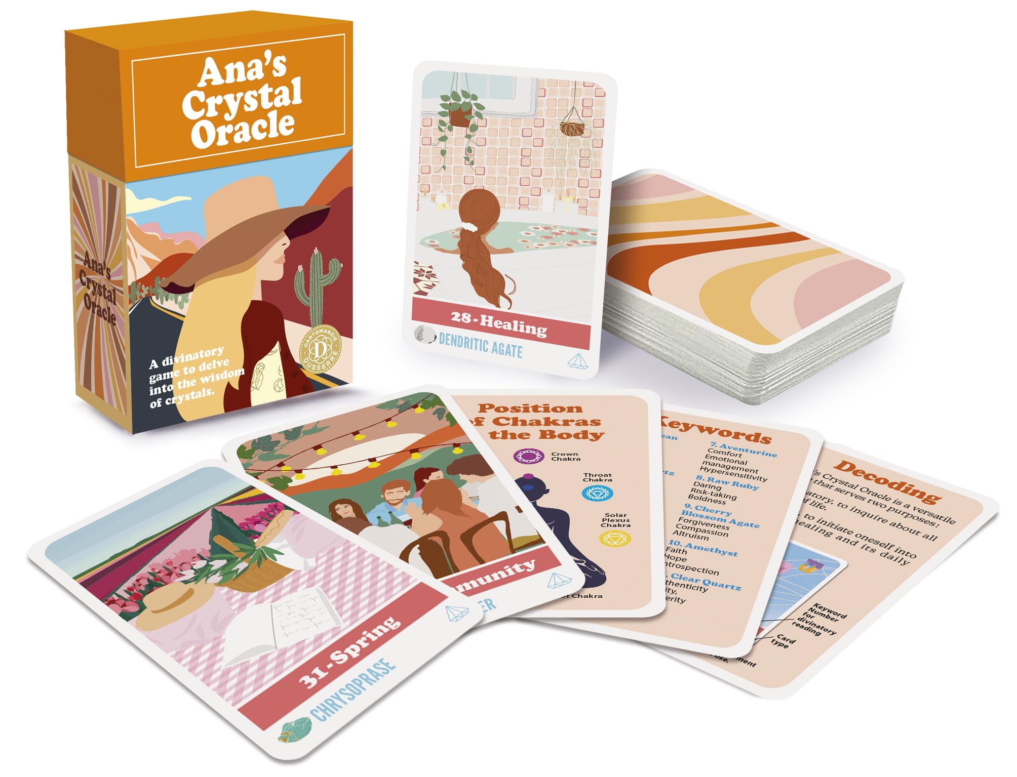 Dusserre Ana's Crystal Oracle Tarot Fortune Telling Cartomancy Playing Cards