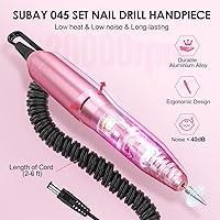 Vista 3 de SUBAY Taladro de uñas eléctrico profesional para el cuidado de las uñas con 200 piezas de palos de muestra de uñas