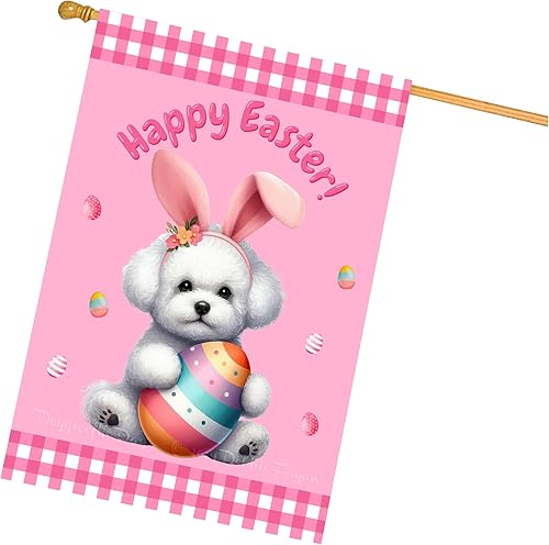 Miniatura 9 de Chow Chow Easter Day Dog House Flags for Home Decorations - Double Sided Yard Lawn Easter Festival Decorative Gift - Holiday Dogs Flag Decor 12 12"w