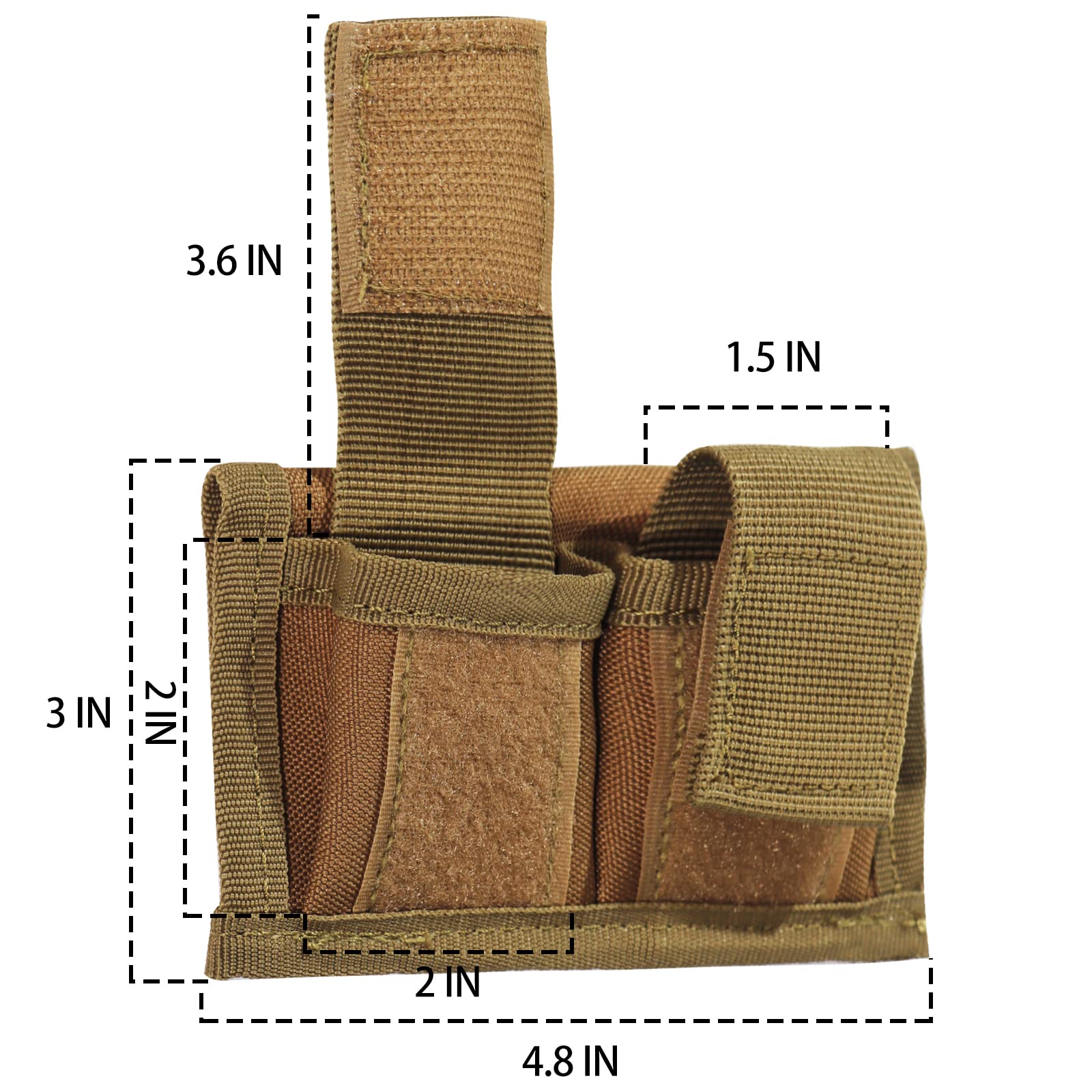 Speedloader Pouch Case Holder, Nylon Tactical Double Speedloader Belt Universal Fit .357 .44 Most from .38 to .45 Colt Pouch Bag, Khaki
