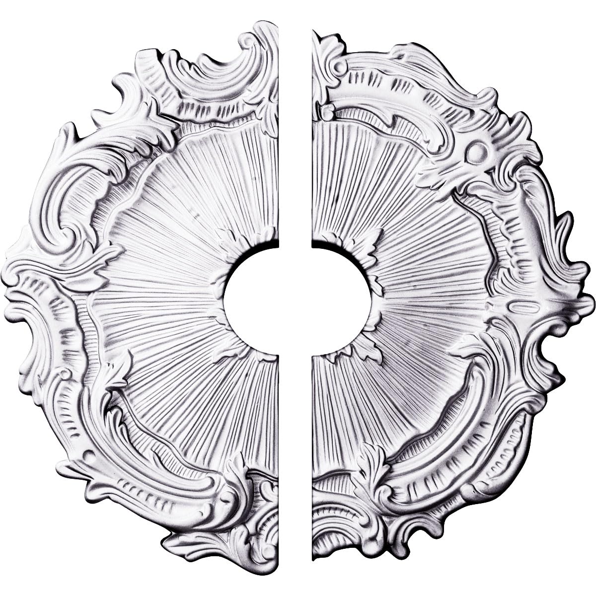 16 3/4"OD x 3 1/2"ID x 1 3/8"P Plymouth Ceiling Medallion, Two Piece (Fits Canopies up to 3 1/2")