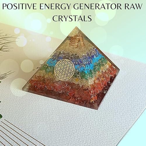 Miniatura 2 de Pirámide de cristal de orgón, lapislázuli natural, pirámide de cristales curativos para protección de chakra, pirámide de constelación única para