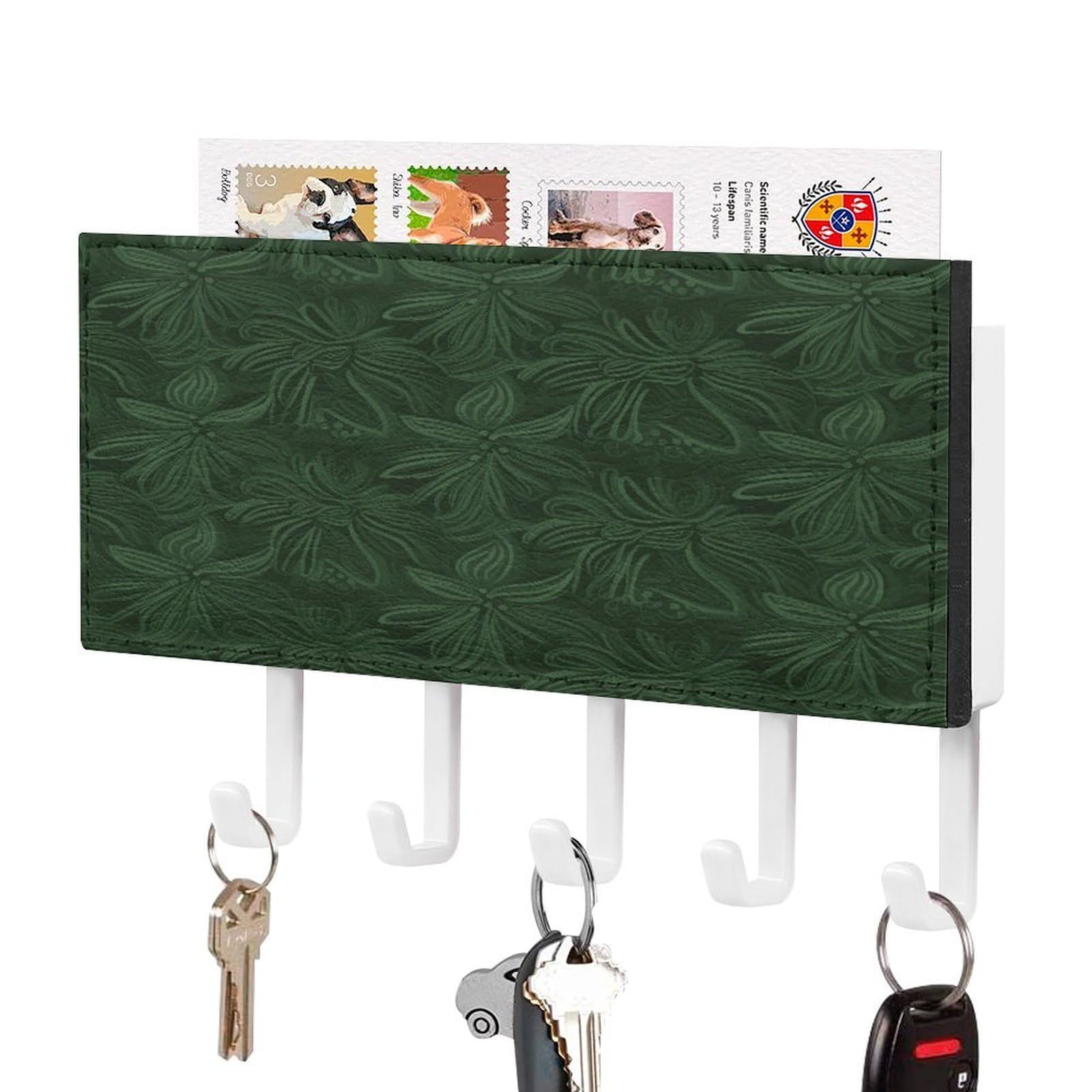 Soporte para llaves Hunter autoadhesivo de diseño floral con bandeja superior