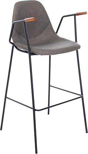 Miniatura 4 de Safavieh Home Collection Tanner Taburete de bar gris ceniza Mid-Century